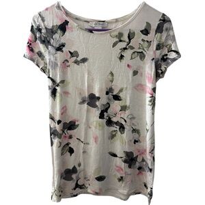 WHITE HOUSE BLACK MARKET Women's Short Sleeve Floral Flower T-Shirt Size XXS Tee